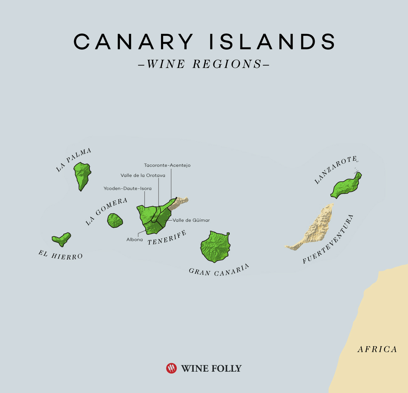 Canary Islands Wine map by Wine Folly
