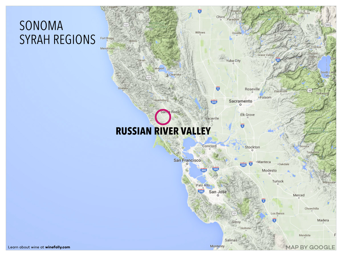 Sonoma Russian River Valley Wine Map Location