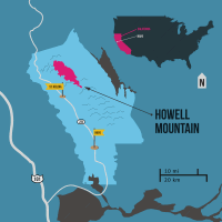 Howell Mountain Napa AVA map Howell Mountain Napa AVA map